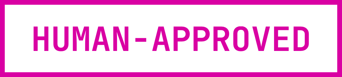 Magenta Human-Approved sticker